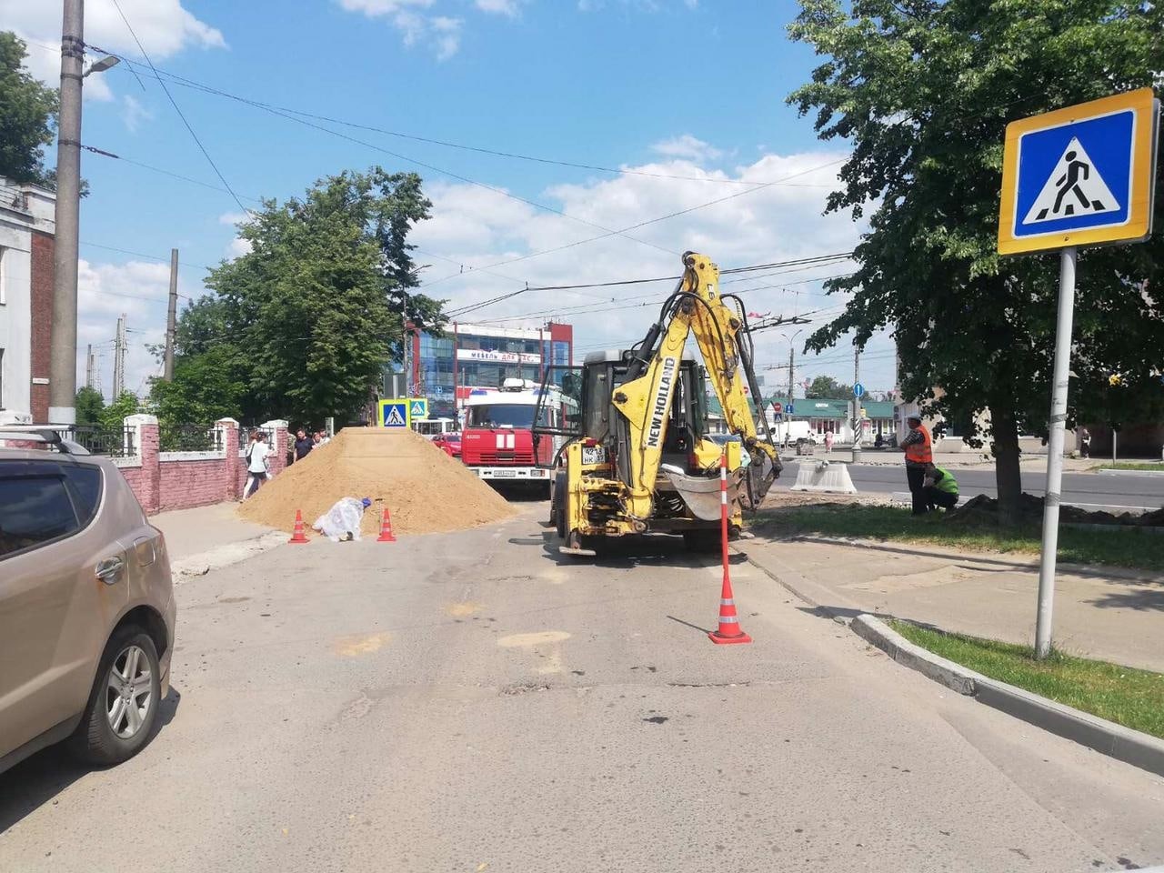 В центре Иванова во время дорожных работ трактор насмерть задавил женщину